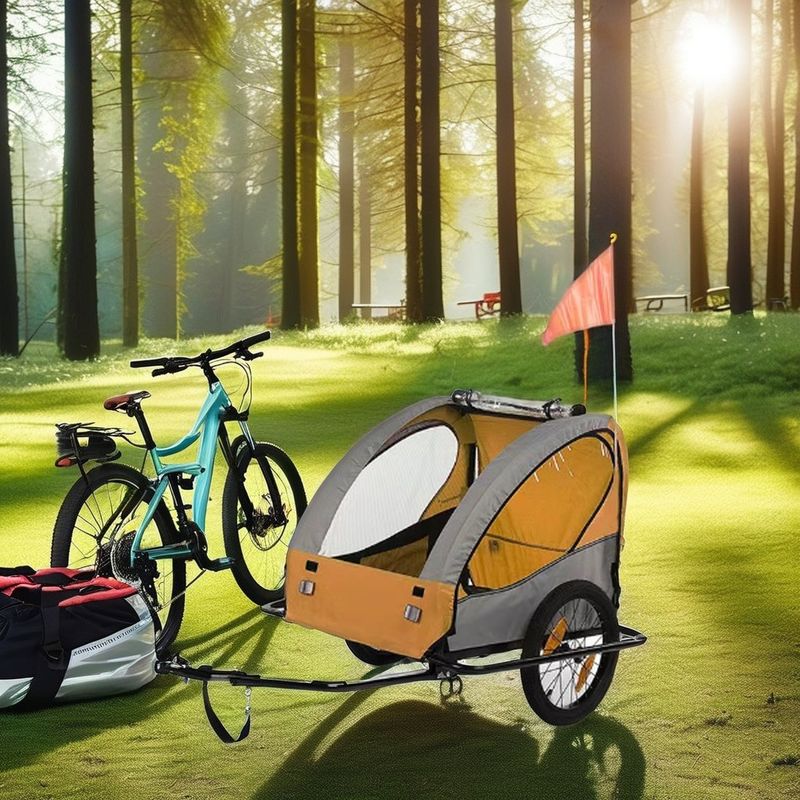 Kinderwagen, fietsrijtuig, troeteldier, buitencamper, met voorwiel van 14&quot;